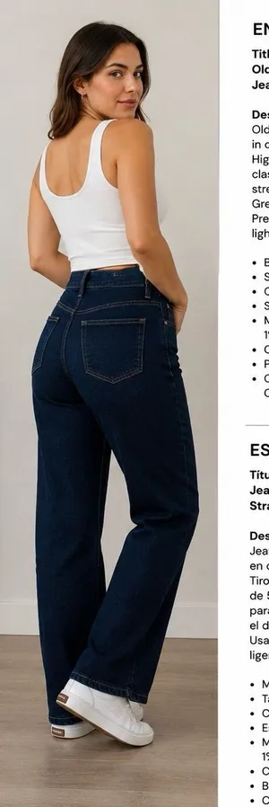 Old Navy Dark Blue High-Rise Straight Jeans thumbnail 1
