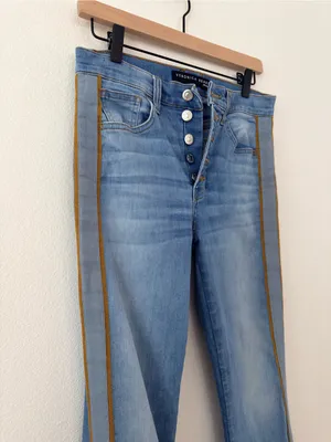 Veronica Beard Carolyn Baby Boot High Rise Tuxedo Stripe Crop Jeans 29/8 thumbnail 10