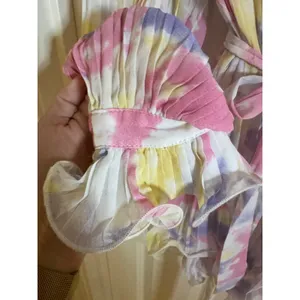 New! Endless Rose Tie-Dye Chiffon‎ Pleated Mini Dress, XS thumbnail 8