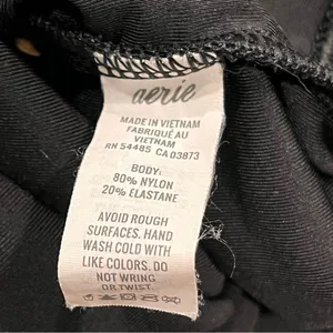 Aerie Black & Gold Full Coverage Cutout One Piece Swimsuit size Medium thumbnail 7
