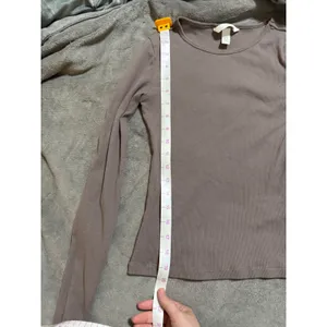 NWOT H&M Size XS Y2K Long Sleeve‎ Ribbed Brown Round Neck Cotton Stretch Causal thumbnail 5