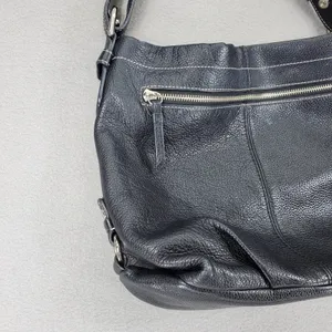 Coach Y2K Hobo Bag Black Pebbled Leather Silver Hardware F15064 Medium VTG thumbnail 3