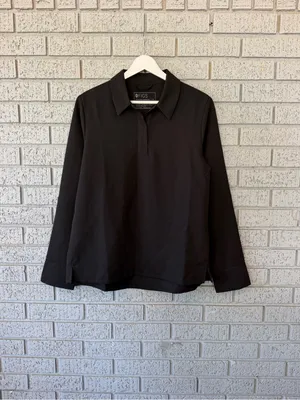 NWT Figs Nala Long Sleeve Polo Top Black Women’s Size Medium thumbnail 3