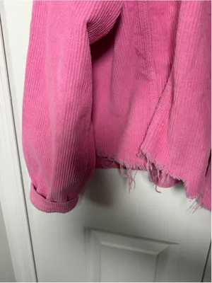 POL Pink Corduroy Raw Hem Jacket Size L EUC thumbnail 9