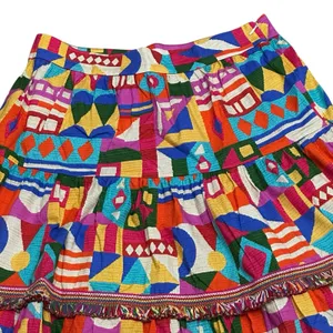Antonio Melani Bold Multicolor Tiered Maxi Skirt‎ Size 4 Dopamine Resort Cruise thumbnail 2