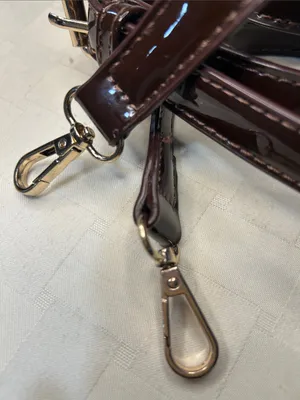 Source Unknown Brown Patent Leather Strap with Gold Hardware thumbnail 2