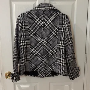 VINTAGE Chico's Black and White Patterned Jacket silver purple size 1 medium thumbnail 6
