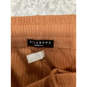 Billabong Essentials Women Ribbed Wide Leg Pants Orange Lettuce Hem Medium NWOT thumbnail 4