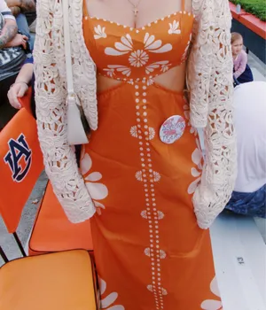 Orange Cut-Out Maxi Dress thumbnail 2