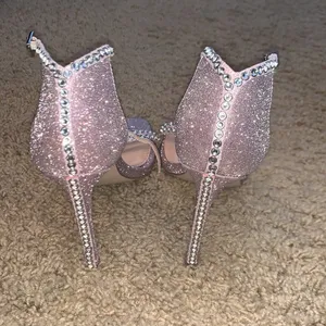 Steve Madden Collette Blush Glitter Rhinestone Strappy Stiletto Size 7 thumbnail 8