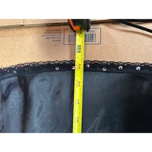 Y2K Xhilaration Black‎ Satin Lace Beaded Slip Babydoll Cami Fairy Coquette M thumbnail 7