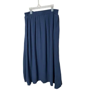 Christopher & Banks‎ Navy Blue Maxi Skirt Elastic Waist Women's Size M thumbnail 5