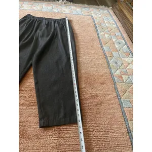 LIV Charcoal Gray Pleated Tapered Pants High Waist Cotton Blend NWT thumbnail 4