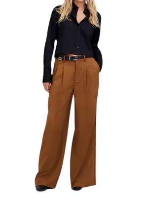Madewell Wool Blend The Harlow Superwide-Leg Trouser Pant Camel Size 4 thumbnail 2