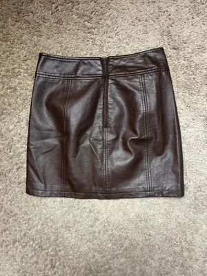 Free People Brown Leather Skirt Mini thumbnail 3