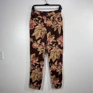 Lauren Ralph Lauren Floral Linen Blend Pants Womens Size‎ 6 Brown Pink Beige thumbnail 2