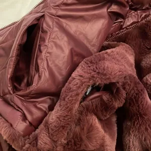 Nicole Miller Original Reversible Vest Womens Small Wine Red Faux Fur Quilted thumbnail 10