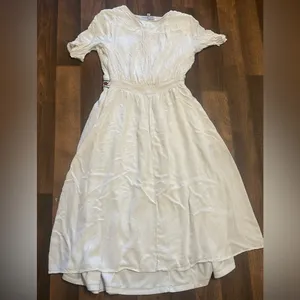 Stevie Hender Cream and Purple Ruffled Tiered Sundress thumbnail 2