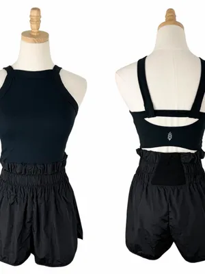 Free People Movement Halter Neck Romper Black Size Small thumbnail 3