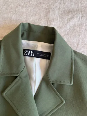 NEW Zara Cropped Olive Green Structured Blazer XS thumbnail 2