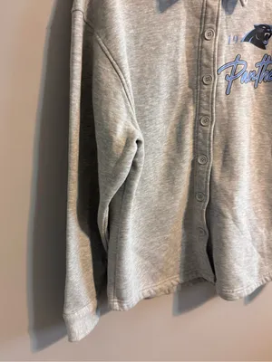 Gameday Couture Carolina Panthers Gray Button Front Sweatshirt Women's S thumbnail 5