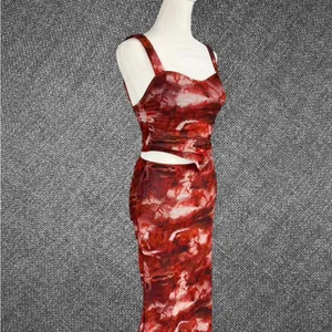 Red Marble Print Two Piece Set thumbnail 3