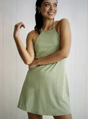 Madewell Flex Fitness Dress w/Built in Shorts Tennis Pickle Ball Green Size M thumbnail 2