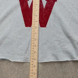 Under Armour Wisconsin Badgers Women Sz S Gray Cropped Waffle Knit TShirt Sporty thumbnail 6