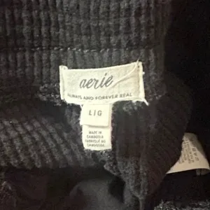 Aerie Waffle Knit Shorts Large Black Drawstring Loungewear Cozystyle Summer Soft thumbnail 7