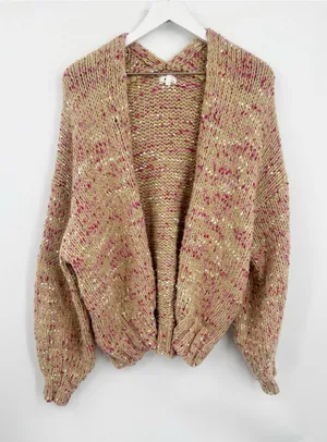 Aerie Brown Sweater Cardigan Size Small Boho Chunky Oversized thumbnail 1