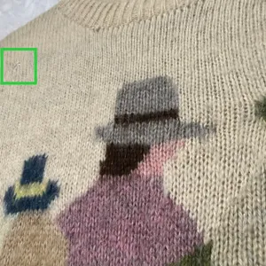 VTG Wool M Beige Intarsia People Graphic Patchwork Crewneck Sweater Winter Artsy thumbnail 5