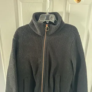 Women's Black Sherpa Jacket thumbnail 2