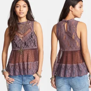 Free People Women's Purple Blouse thumbnail 2