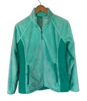 L.L.‎ Bean Light Green Full Zip Up Fleece Jacket Women's Small thumbnail 1
