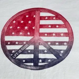 Life is Good Women's Peace and Love Logo Short Sleeve White Graphic Tee Sz M thumbnail 7