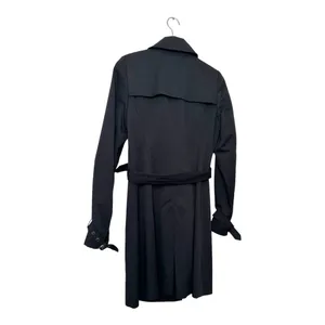 ASOS Black Double-Breasted Belted Trench Coat Size 4 (US) thumbnail 5