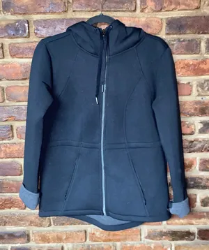 Betsey Johnson Black Full Zip-Up Performance Hoodie Jacket Women's Size Medium thumbnail 1