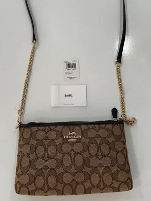 Coach Zip Top Crossbody Purse in Signature Canvas 91679 NWOT thumbnail 1