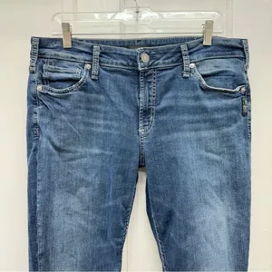 Silver Avery Skinny Crop denim jeans women's 34 x 25 thumbnail 4