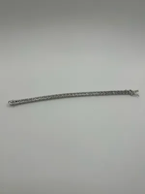 Real Silver 5mm Tennis Bracelet Moissanite VVS1 D Mens Iced 8 Inch High Quality thumbnail 2