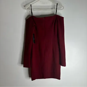 lulus dress Small Berry Red Wine Body Con‎ Long Sleeve Off Shoulder Mini CP thumbnail 2