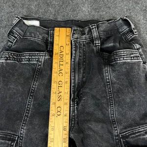 Gap Womens Cargo Jeans Washed Black High Rise Straight Leg Utility Pants 27 4S thumbnail 5