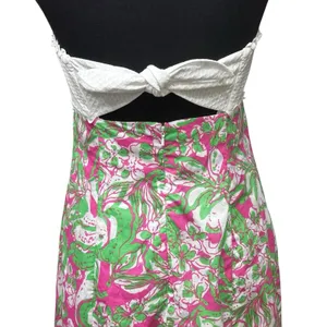 Lilly Pulitzer Franco Hotty Pink Forgot My Trunks Strapless Tie Back Dress‎ 6 thumbnail 4