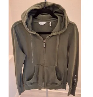 Peloton Official (2021) Fleece Full Zip Hoodie Green w/ Logo Size S thumbnail 1