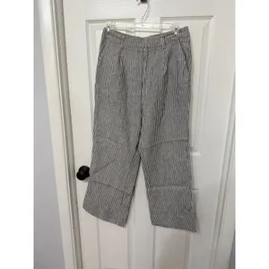 Reformation Blue White Striped Linen Wide Leg Pants Size‎ 6 thumbnail 2