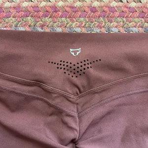 Tom Tiger Brown Ruched Booty Spandex Workout Bike Shorts thumbnail 4