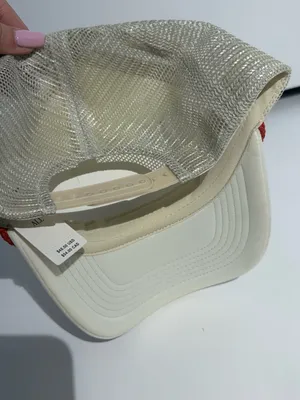 NWT Anthropologie Women’s Cream Trucker Hat with Red Apple Multicolor Patches thumbnail 7