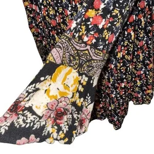 FREE‎ PEOPLE Wildflower Fields Mixed Floral Paisley Tunic Henley Blouse EUC M thumbnail 4