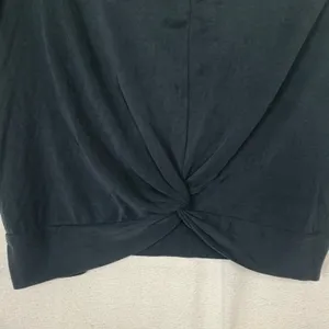 Zyia Active womens large black dark gray crop short sleeve shirt twist gym lulu thumbnail 4