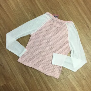 Ya Los Angeles Womens Top‎ Size M Pink Ivory Lightweight Sweater Cream NEW thumbnail 3